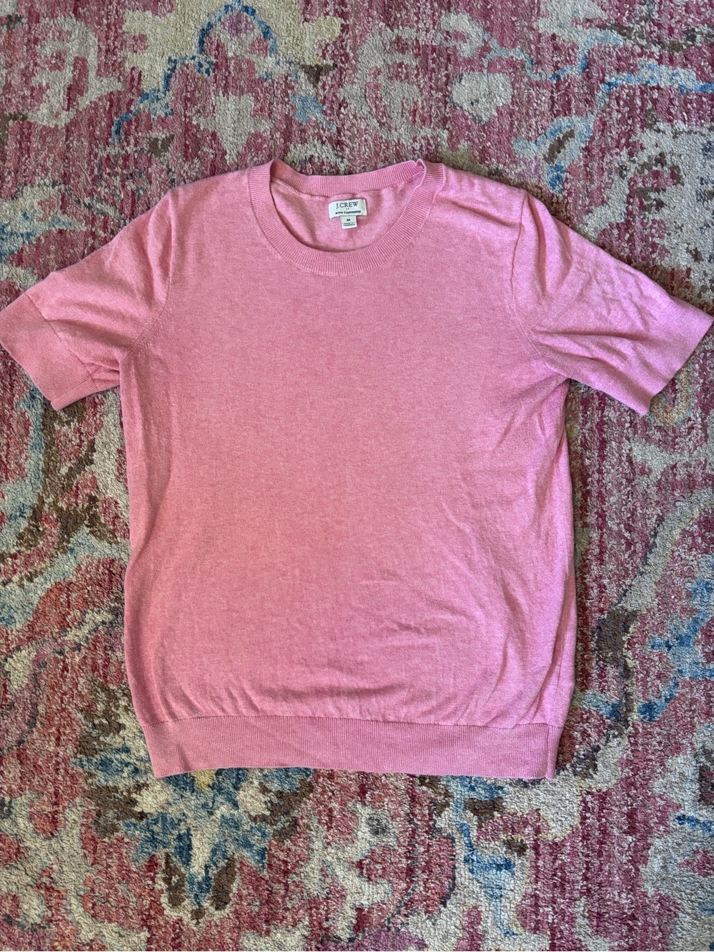 J. Crew Soft Pink Cashmere Crewneck Sweater